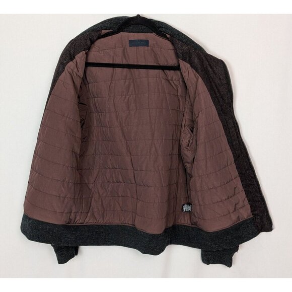 Zachary Prell Jacket Mens L Wool Blend Full Zip Quilted Lined Bomber Jacket Coat - Picture 4 of 13